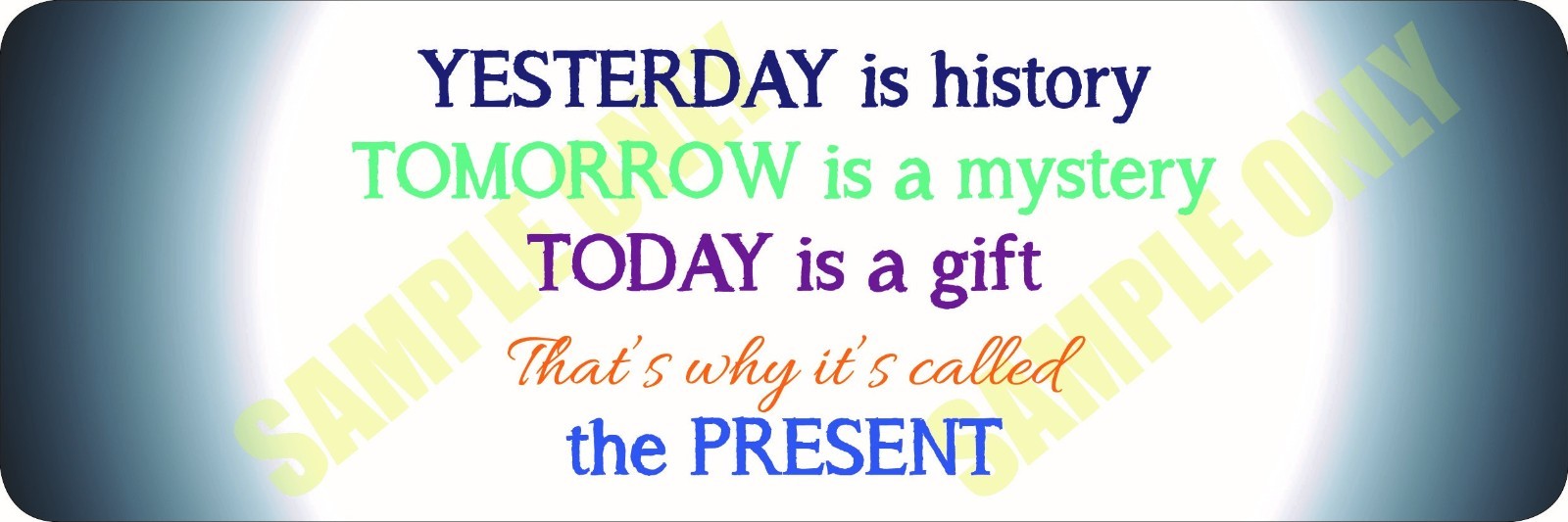 Yesterday is History - Tomorrow is a Mystery Bumper sticker