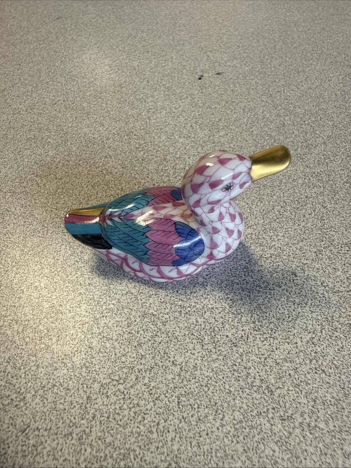 Herend Porcelain Mini Duck Figurine Hand painted From Hungary 15519-