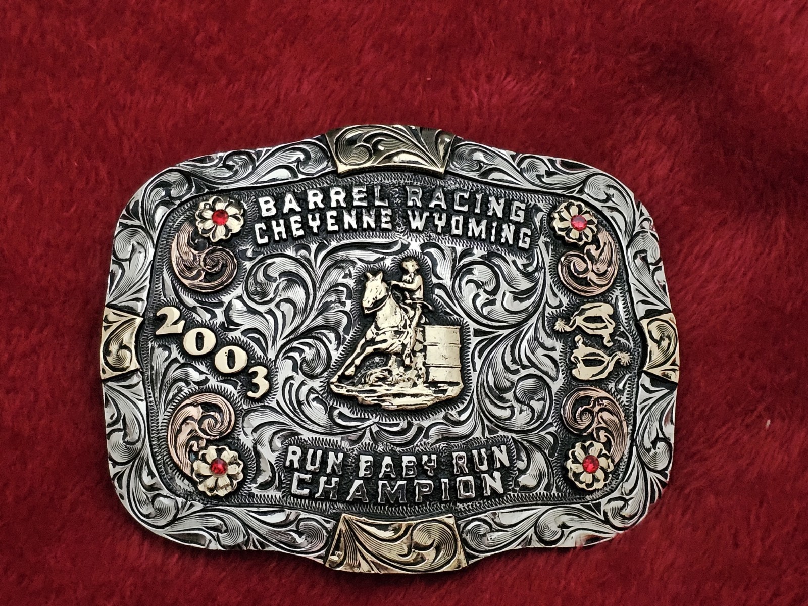Cheyenne Barrel Racing X~Treme☆2003☆RODEO CHAMPION☆TROPHY BUCKLE☆Wyomin☆Rare☆326