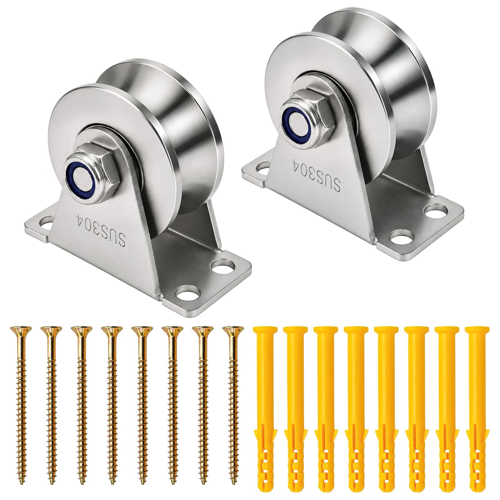 Coloch 2 Pack U Groove Pulley Wheel for Rope, Stainless Steel Cable Pulley... Coloch 2 Pack U Groove Pulley Wheel for Rope, Stainless Steel Cable Pulley...