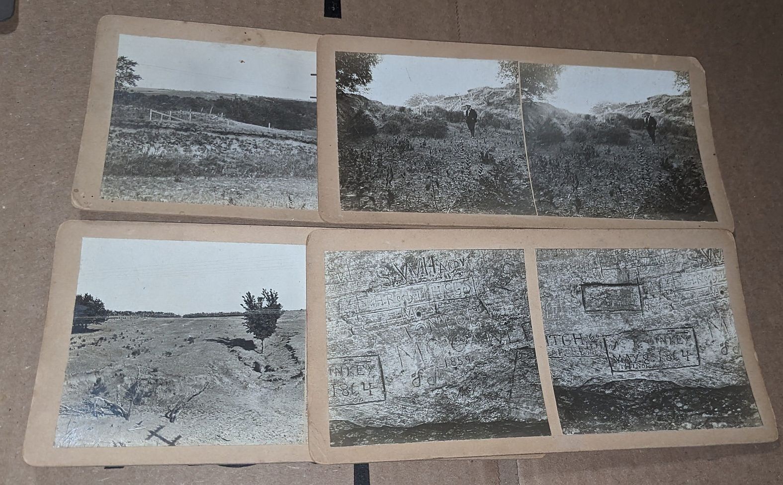 Nebraska Oregon Trail Stereoviews Rock Creek Station Area Carved Names Travelers