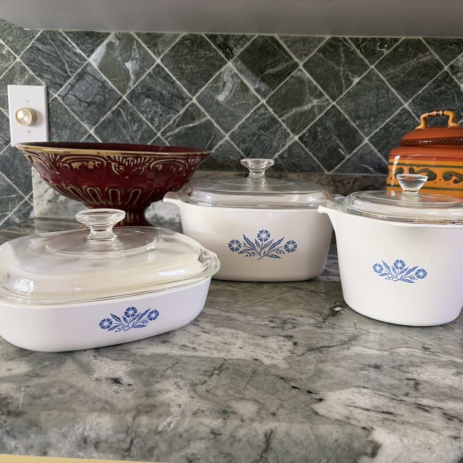 6 Pc Vintage Corning Ware P-55-B Blue Cornflower 1 Qt Saucemaker A-24 Plus 2