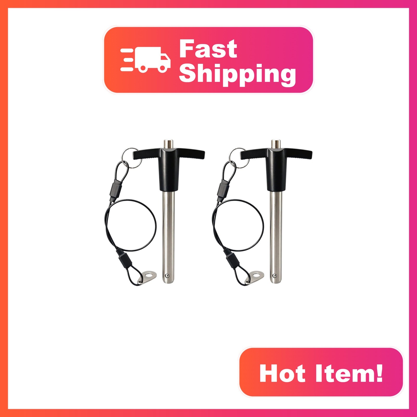 Vitefastening T-Handle Quick Release Pin, 7/16 x 3.5 inch, 2-Pack