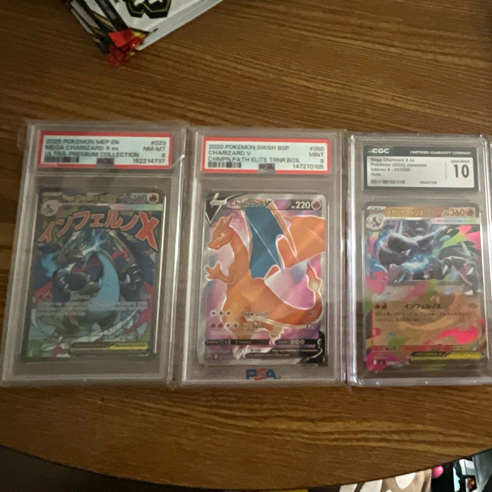 Pokémon Charizard 3-Card Graded Lot  #023 UPC #050 CPET box  & 013/080 Jp holo