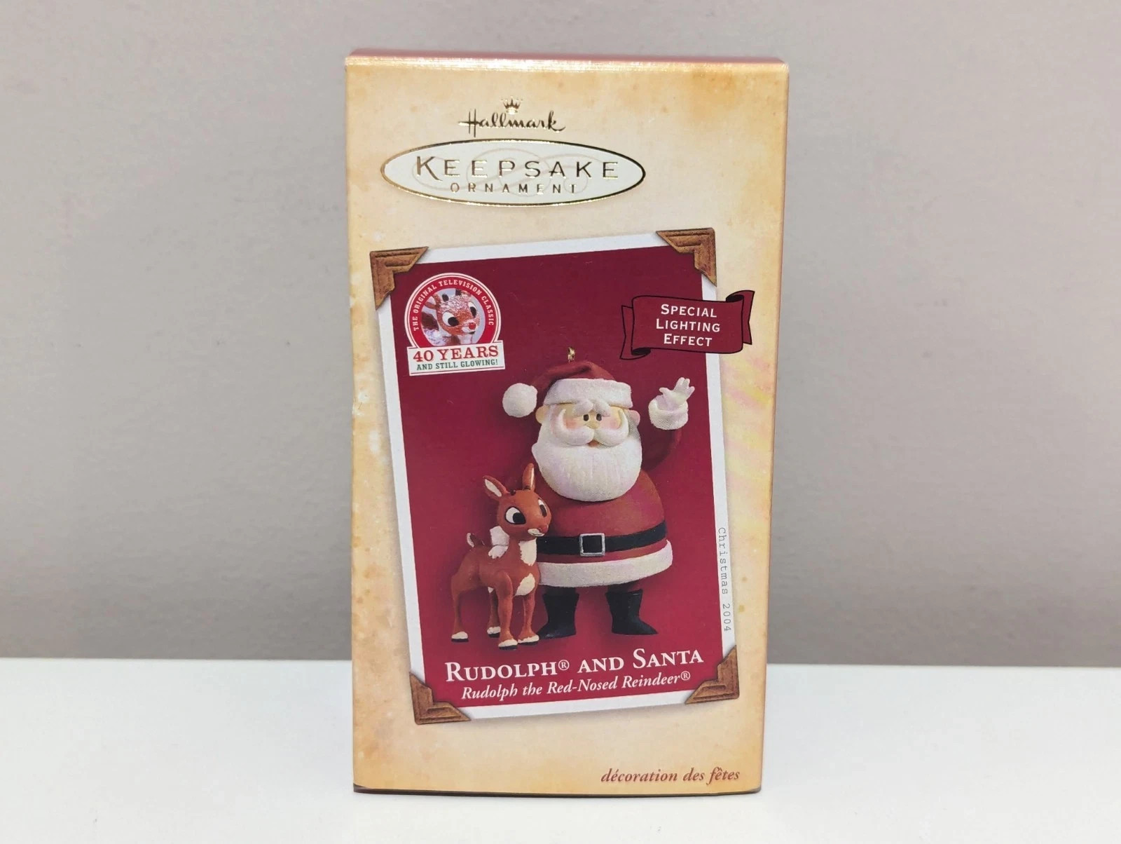 2004 Hallmark Rudolph and Santa Ornament - - 824-251