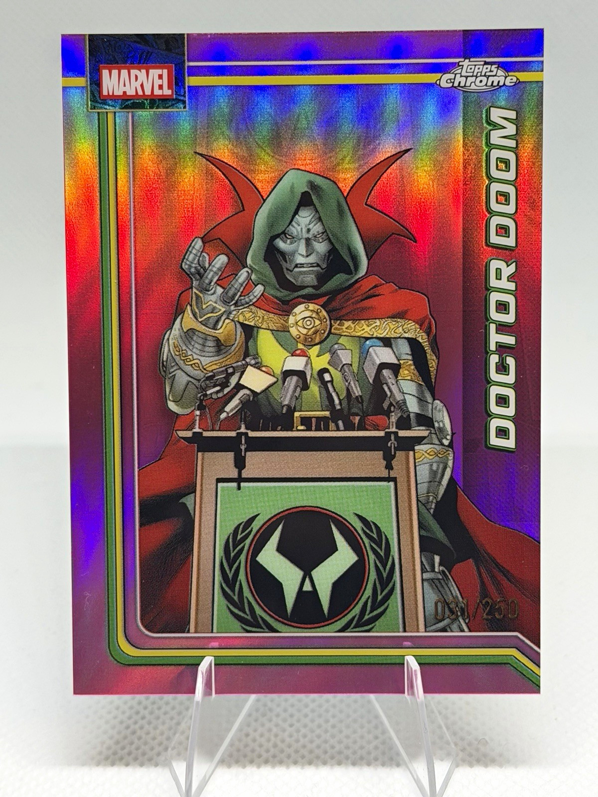 Topps 2026 Topps Chrome Marvel Doctor Doom #028 Pink Refractor 39/250