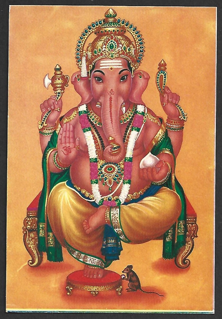 (BL) India vintage Hindu Religious God Postcard - GANPATI