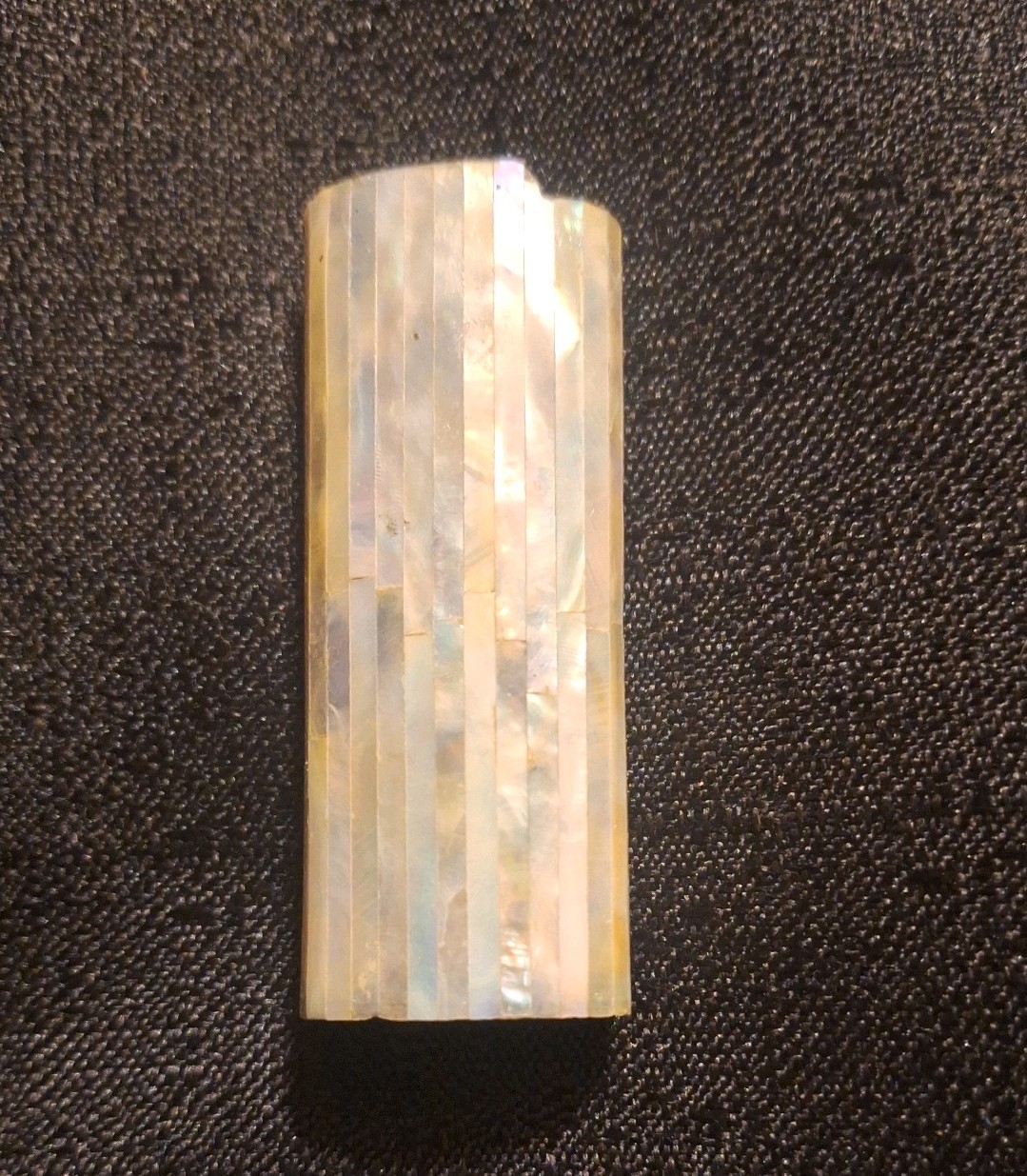 VINTAGE Mother of Pearl Shell BIC Lighter Case Ocean Cover Gift 1980s Old Stock 