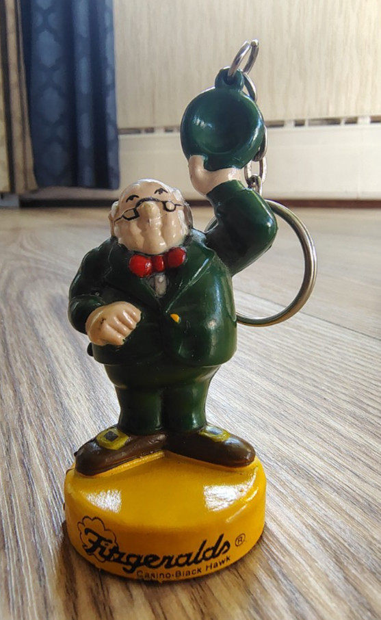 Fitzgeralds Casino/Hotel Mr. O'Lucky Green 3.5in Advertising Figurine Vintage