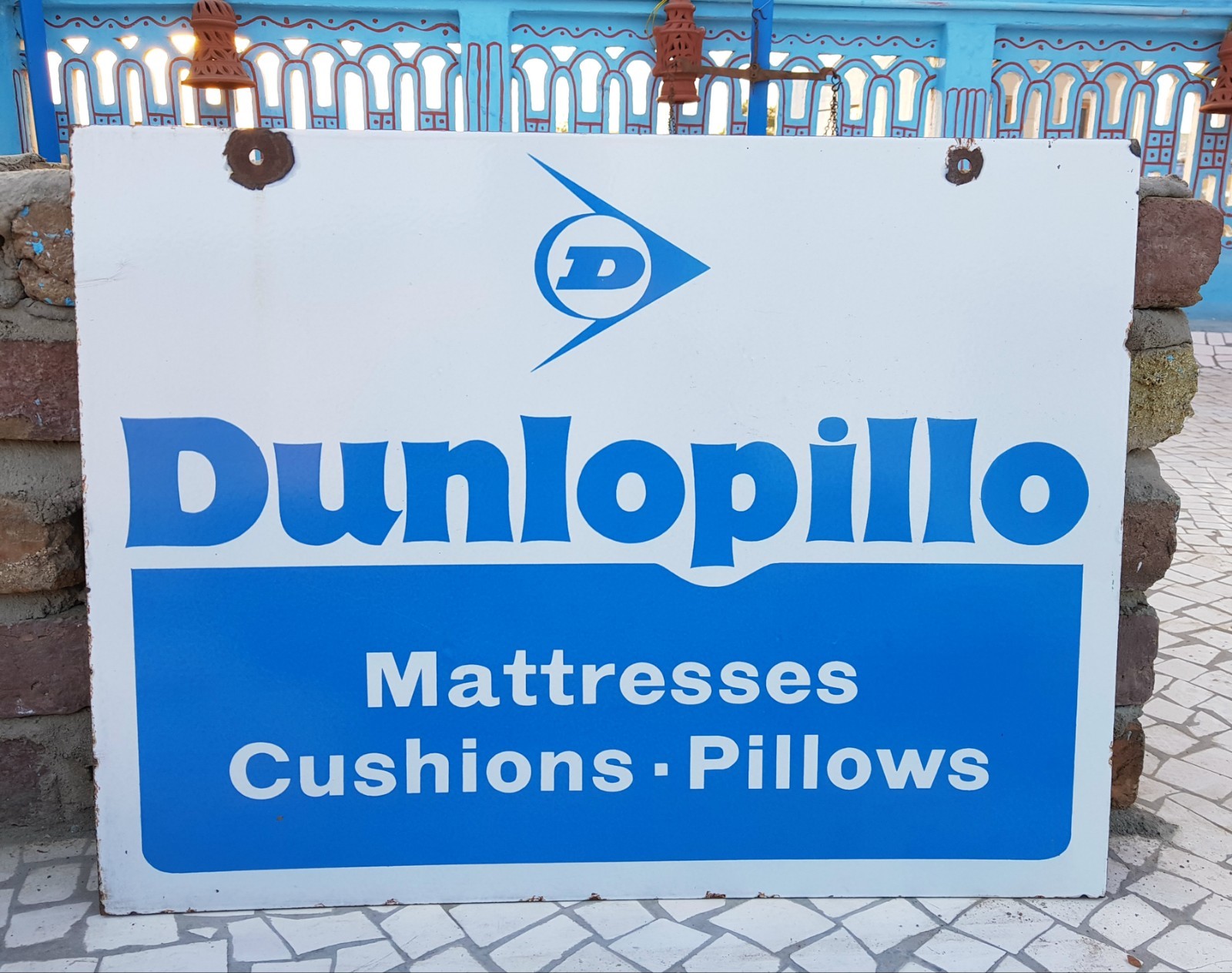 1950s Vintage Dunlop Dunlopillo Mattress Cushion Pillow Enamel Sign Board EB69