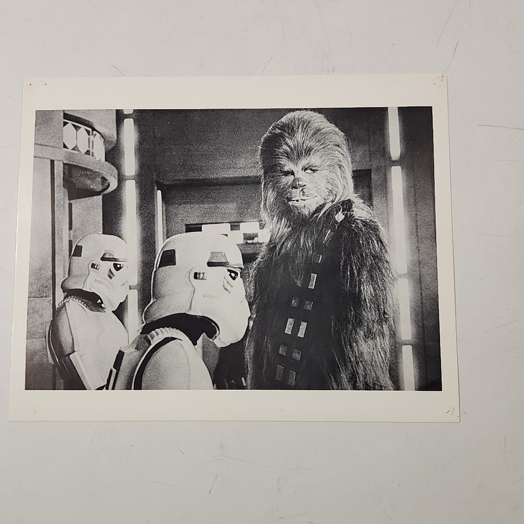 Star Wars 1977 Press Production Photo Chewbacca Stormtroopers 8x10 Black White