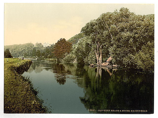Cliveden Reach and House Maidenhead England c1900 OLD PHOTO