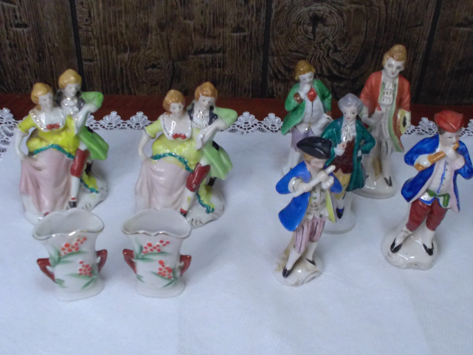Vintage Made In Occupied Japan Porcelain Figurines Lot of 9 Hand Painted 1940-45