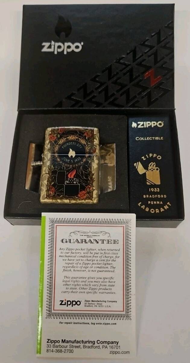 Zippo Founder's Day 2025 Limited 5000 Gold Tank Metal Lighter New