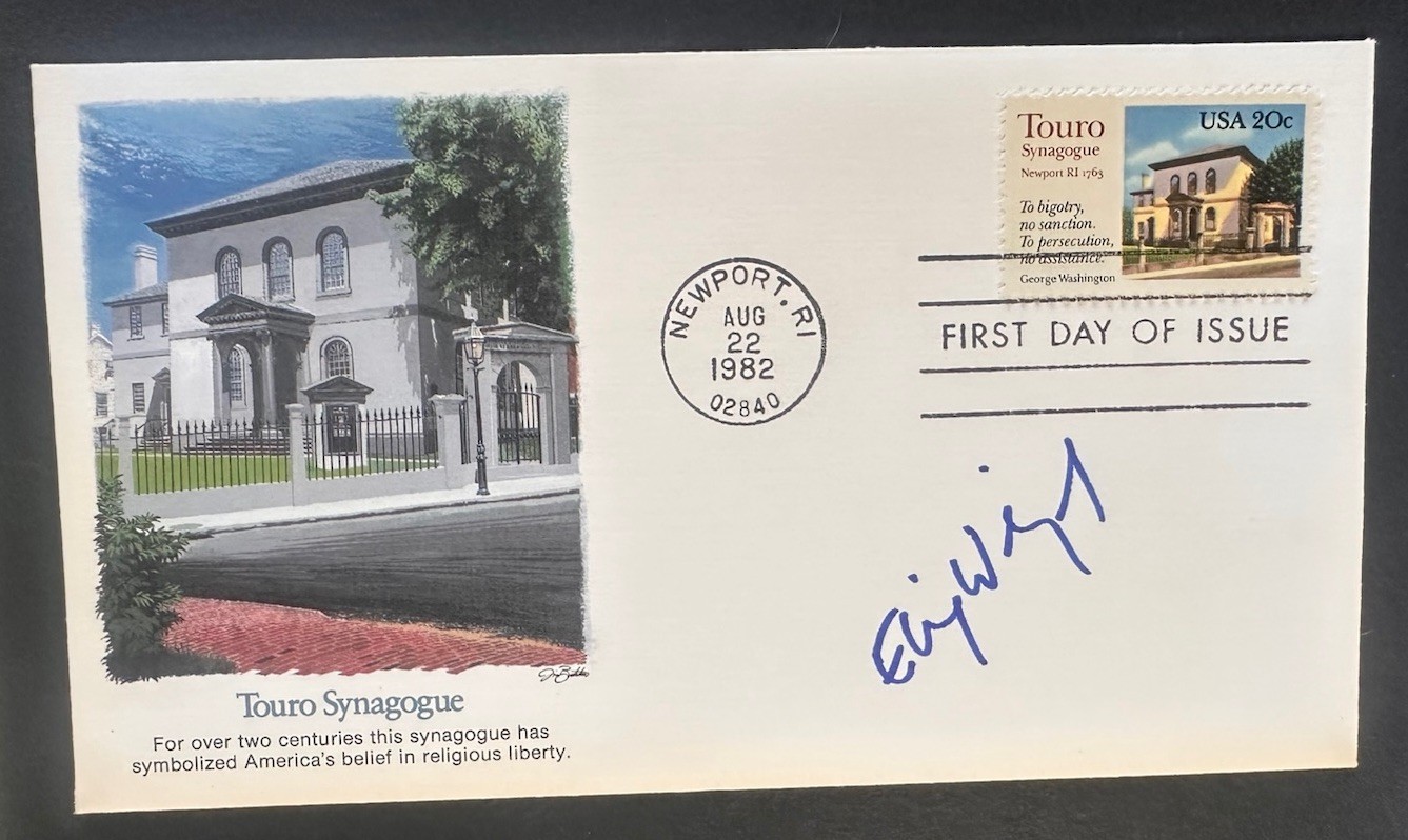 Elie Wiesel Signed First Day Cover – Nobel Peace Prize Laureate Autograph FDC