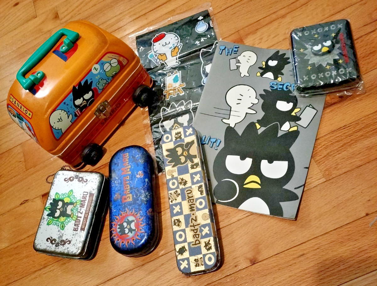RARE-Sanrio Japan Retro Bus Purse 1996-Pencil&Eyeglass Metal Cases-Book-Scarf