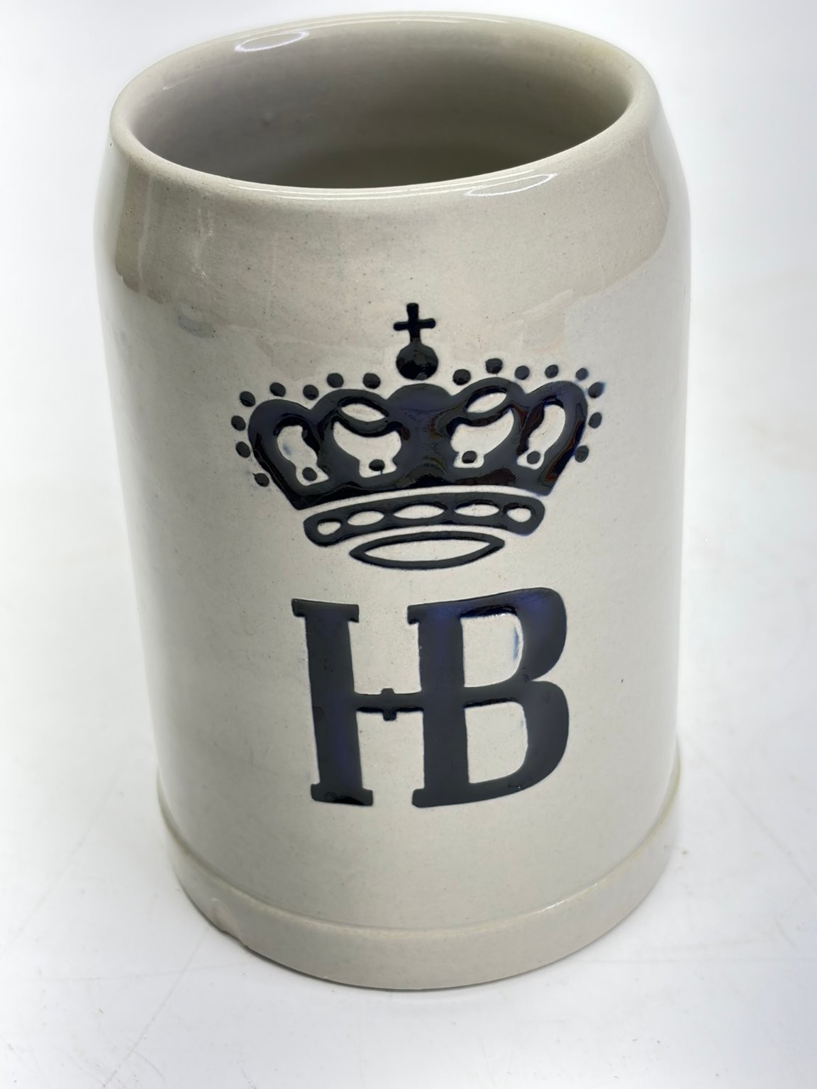 Vintage Hofbräuhaus HB Crown Beer Stein Mug .25L German Stoneware Collectible