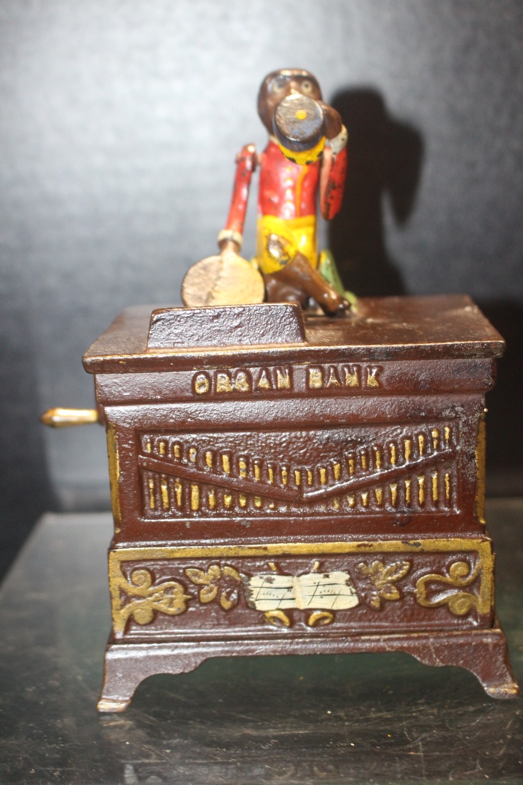 Antique 1882 Kyser & Rex Organ Bank Musical Mechanical Coin Bank Medium Size