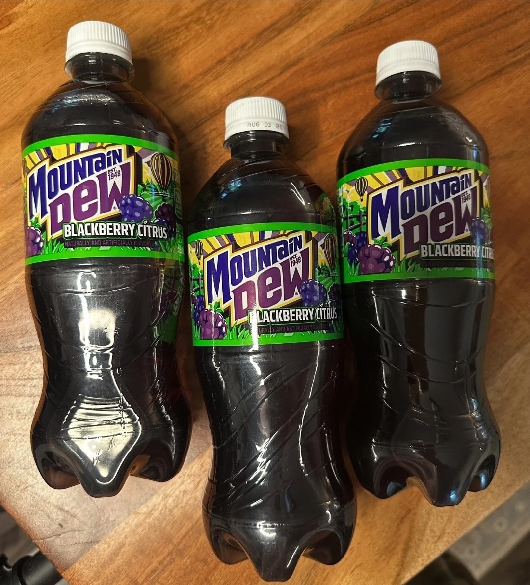 3x 20oz Blackberry Citrus Mountain Dew Bottle BEST BY 11/9/2026