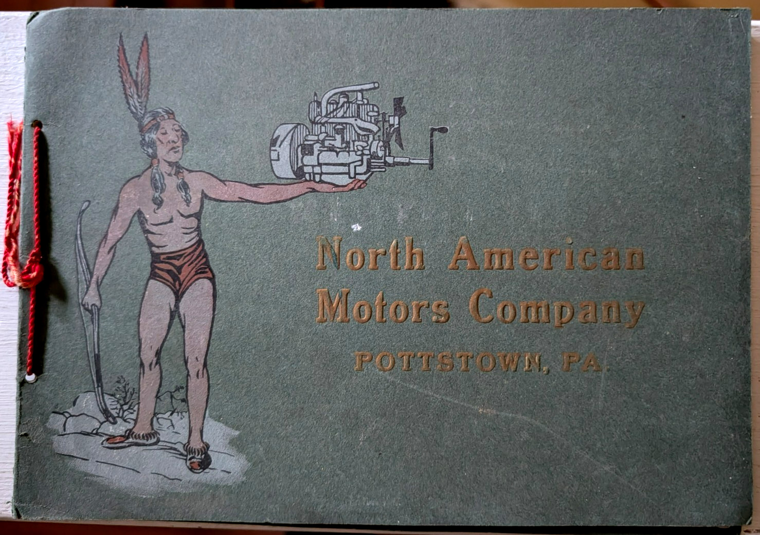c. 1916 North American Motors Pottstown PA Engine Catalog Indian Cover / RARE