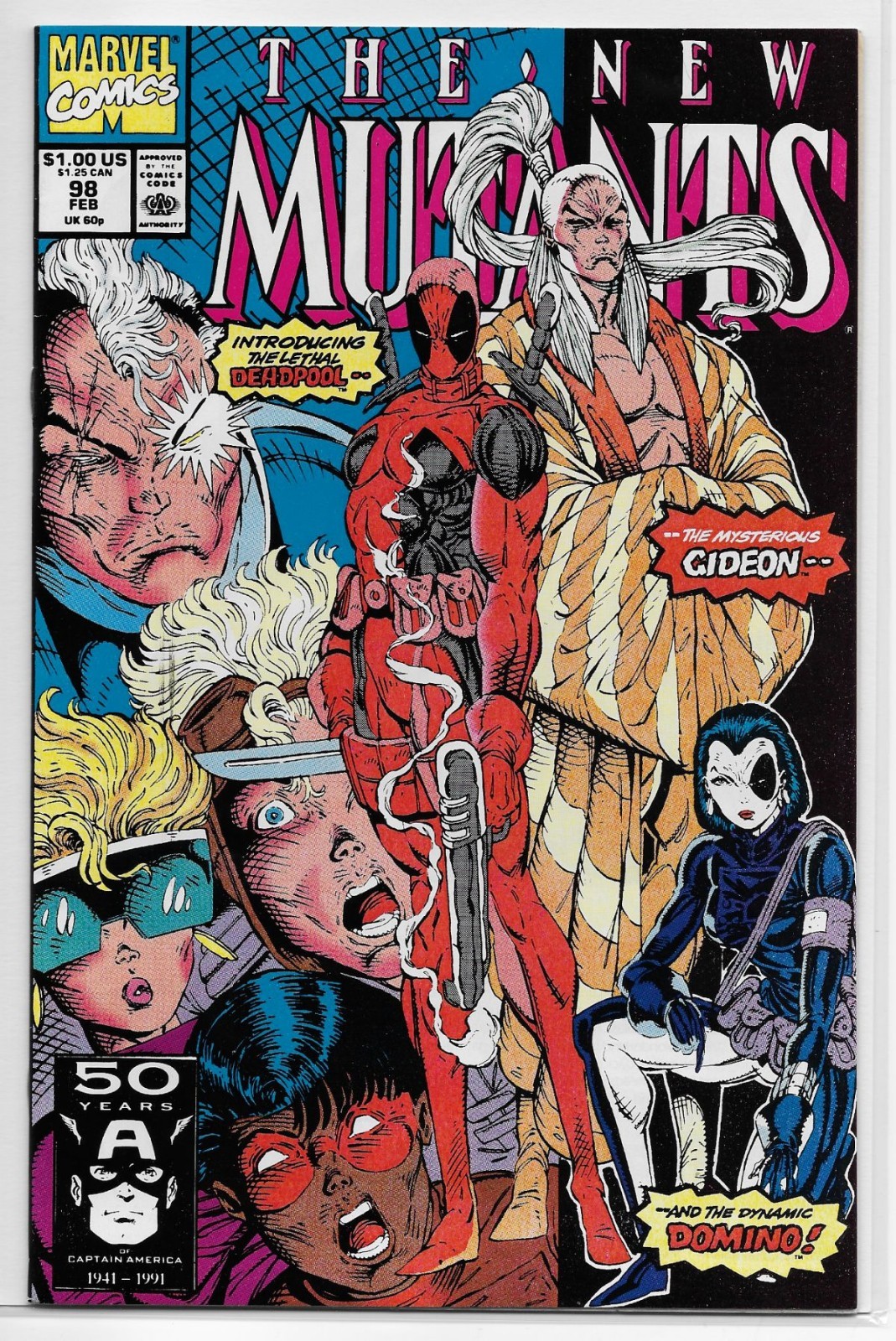 NEW MUTANTS #98 (MARVEL, 1991) 1ST APPEARANCE OF DEADPOOL GIDEON DOMINO VFNM