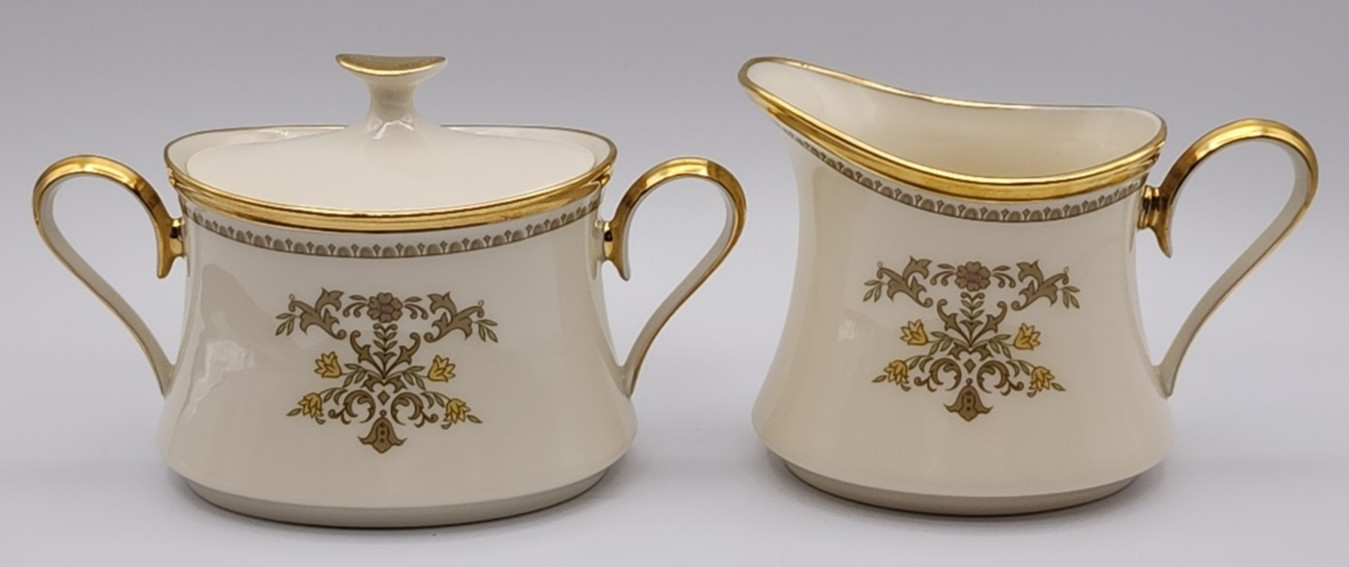 Lenox Castle Garden Sugar and Creamer READ BLUE