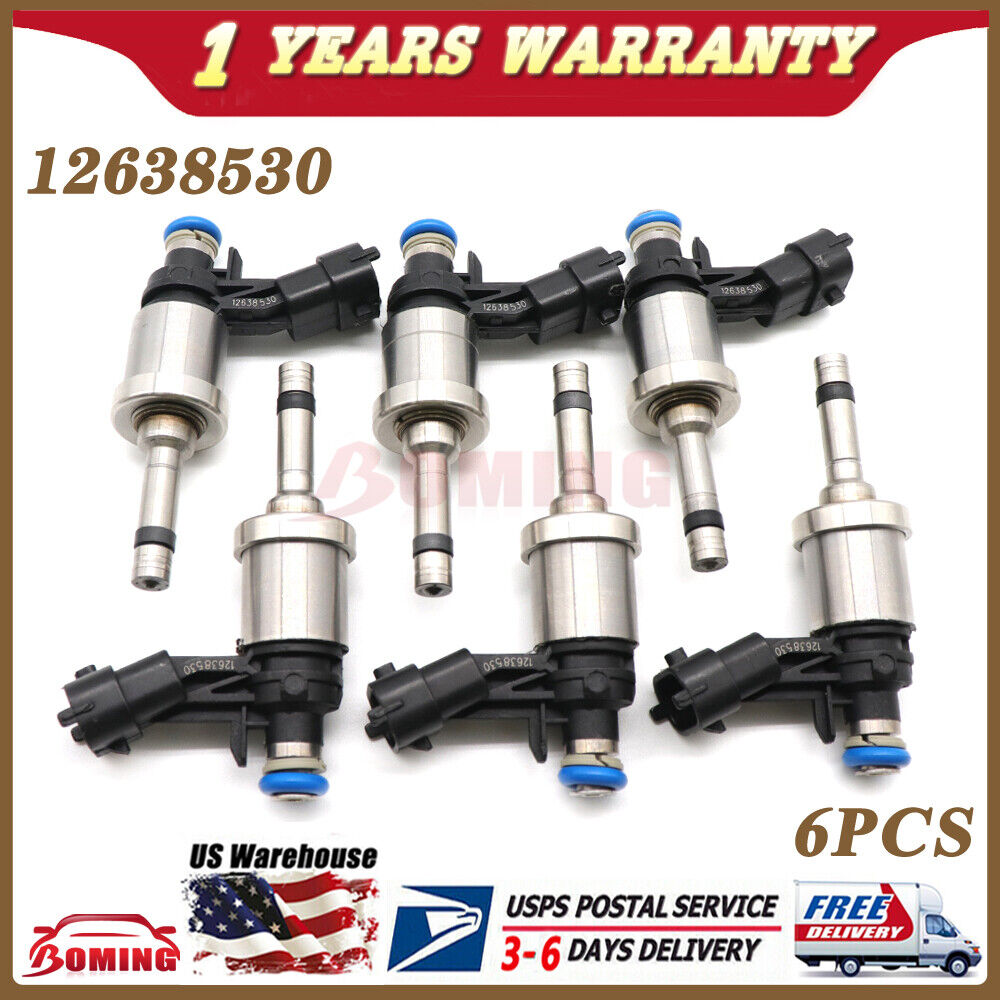 12638530 6x Fuel Injectors For Cadillac CTS Chevy Camaro GMC Buick Enclave 3.6L
