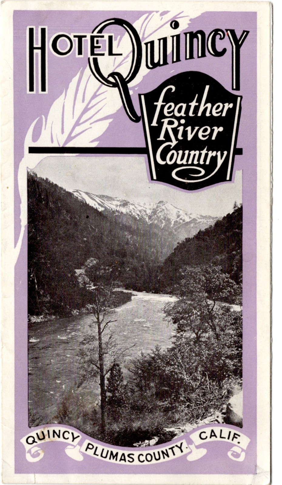 Vintage 1940s HOTEL QUINCY Trifold Promo Flyer, Quincy California.