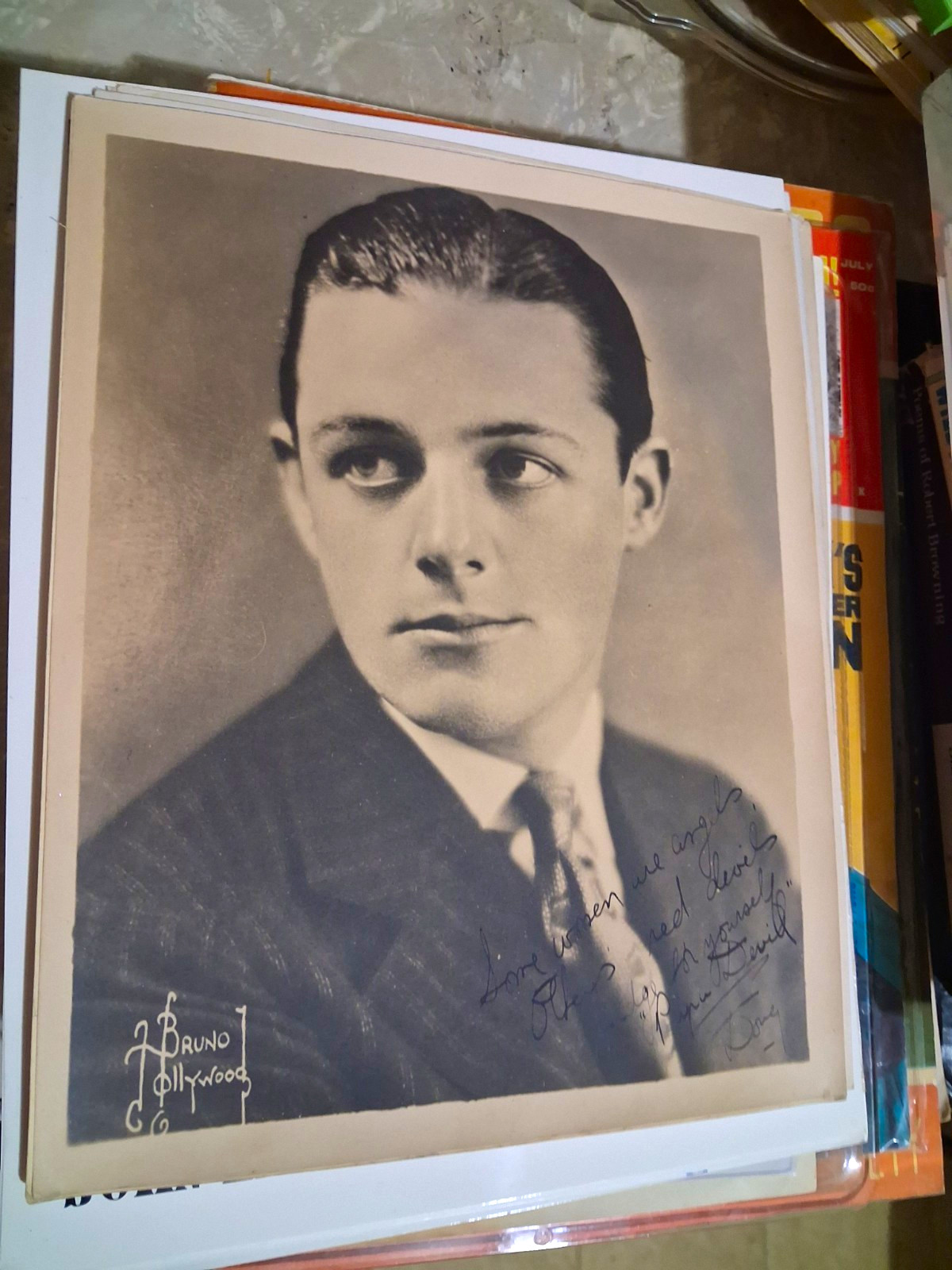 Vintage Early Hollywood B&W Portrait Photo Lot of 9 Photos Signed Inscriptions 