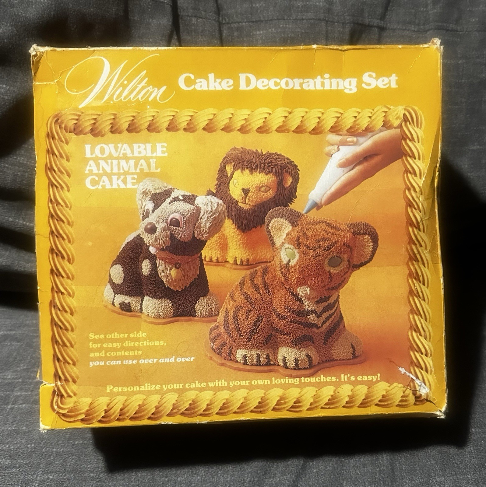 Vintage 1974 Wilton 3D Lovable Animal Cake Pan Set With Box And Paperwork