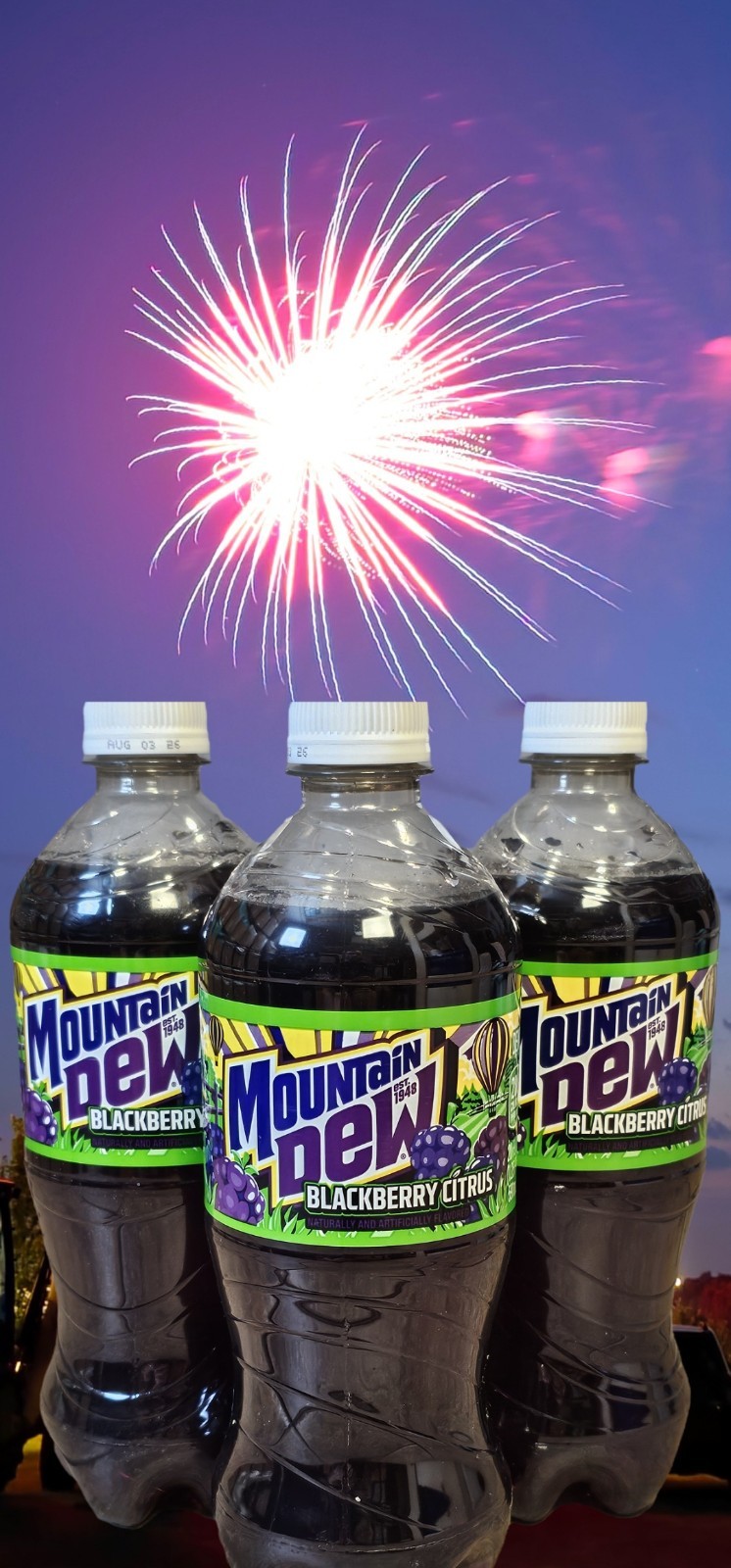 New Mountain Dew Blackberry Citrus 3x 20 Oz Bottles Caseys Exclusive Limited Run