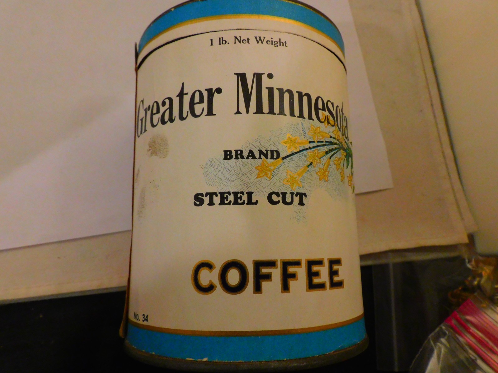 Rare Vintage Greater Minnesota Brand 1 lb Coffee Tin Can Mankato Minnesota
