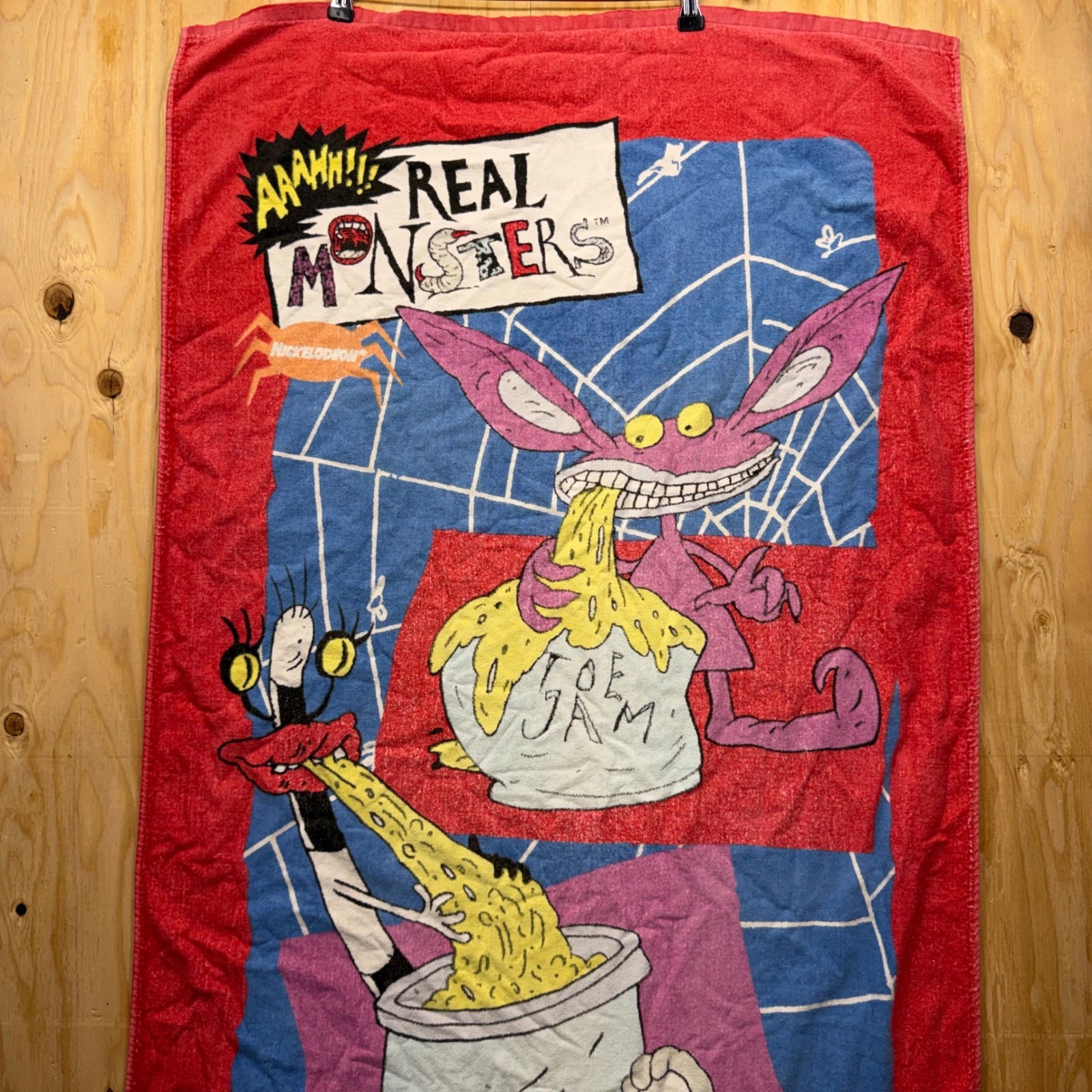 Vintage 1995 Nickelodeon Aaahh Real Monsters Beach Towel Ickis Oblina Toe Jam