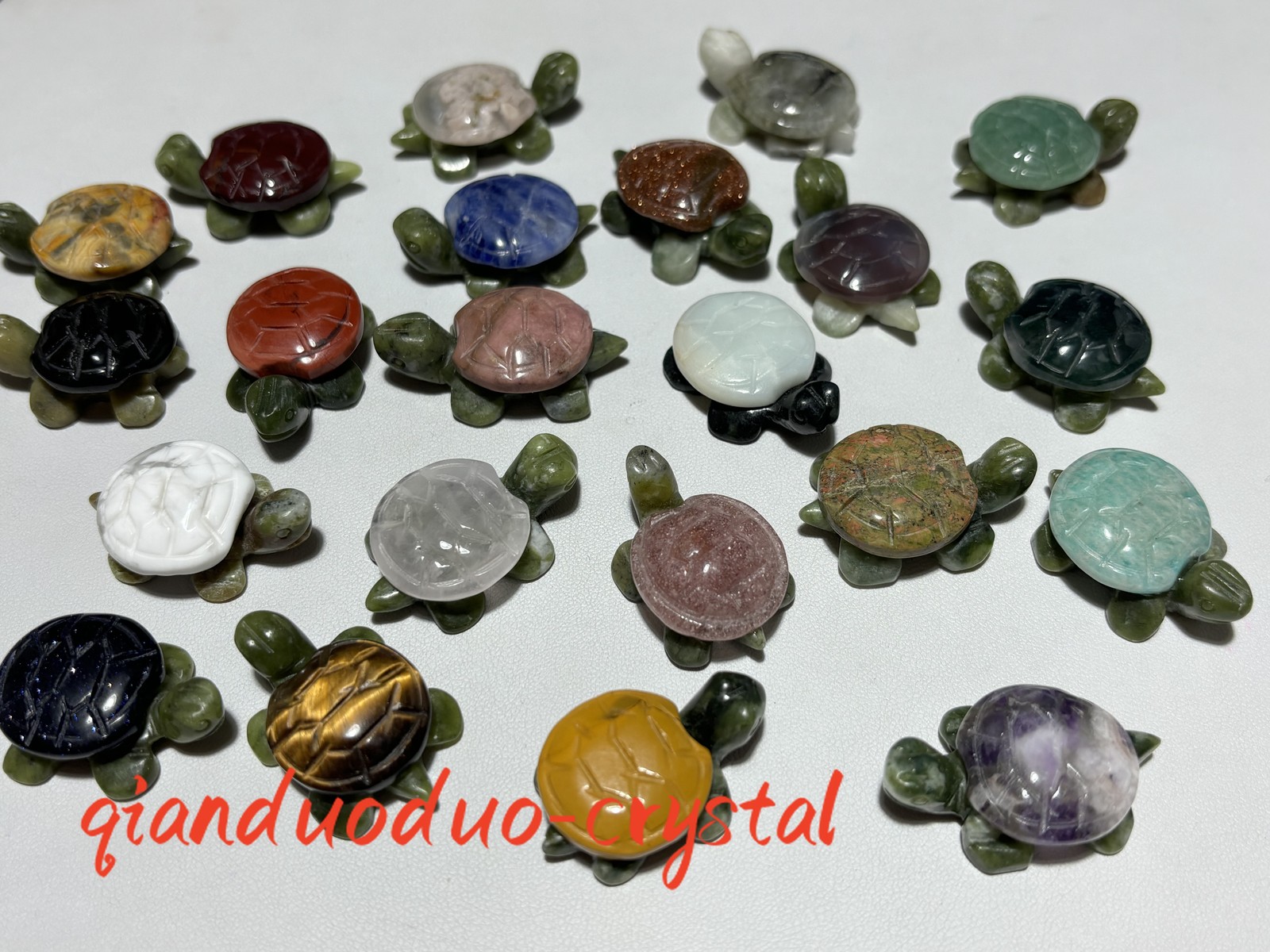 100pcs Mix Natural Quartz Turtle Carved Mini Crystal Skull Halloween Decor Gift