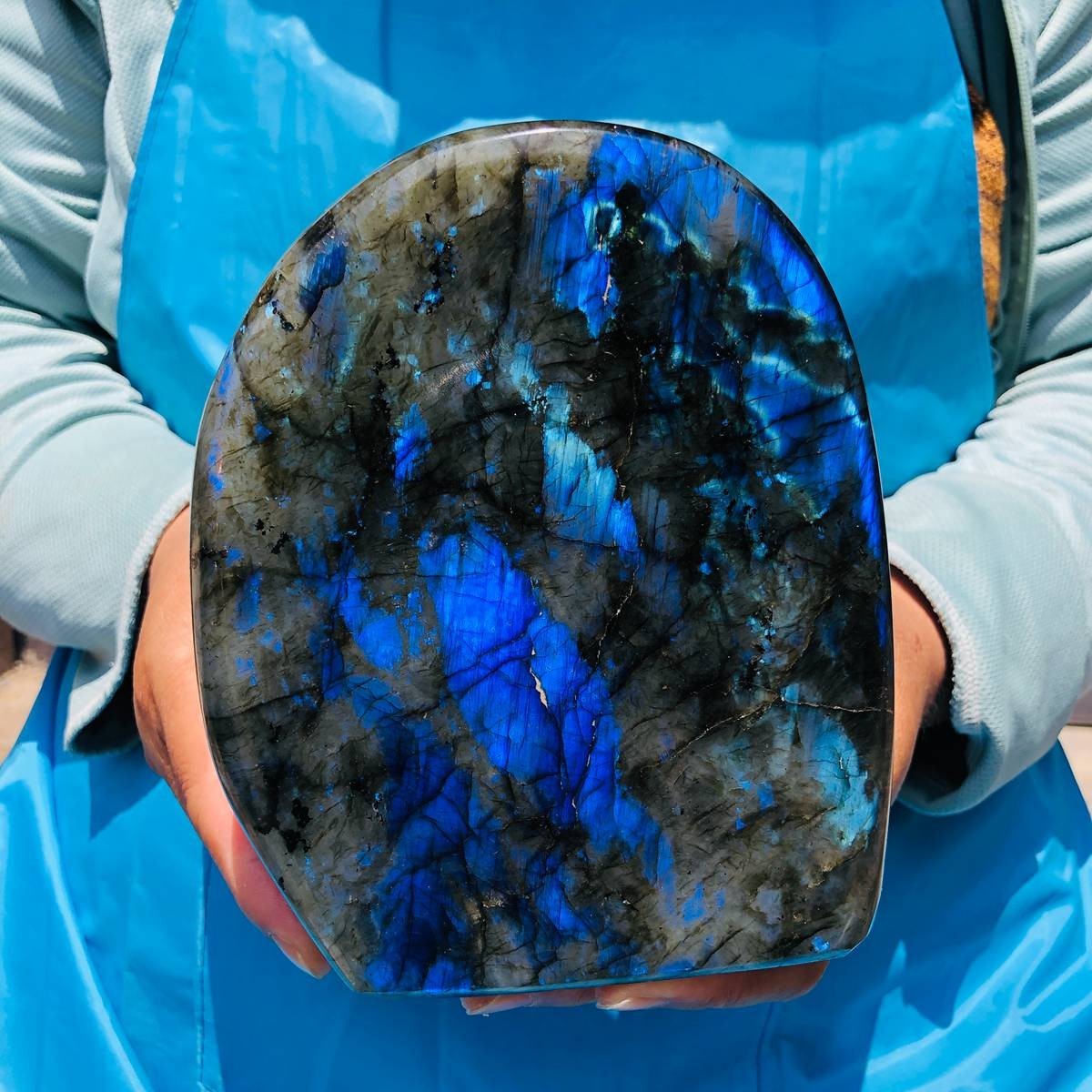 4.33LB Large Natural Gorgeous Labradorite Quartz Crystal Stone Specimen Healing