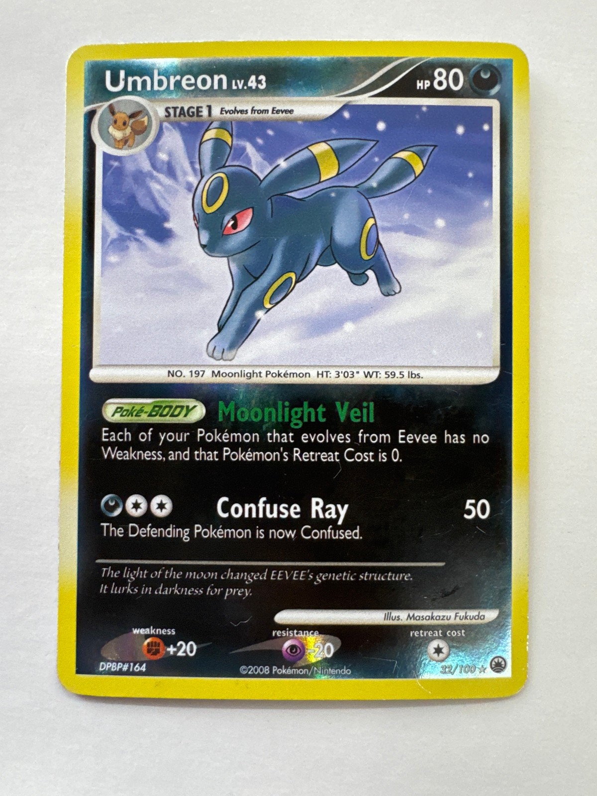 Pokemon TCG Umbreon Lv. 43 32/100 Majestic Dawn Reverse Holo L@@K