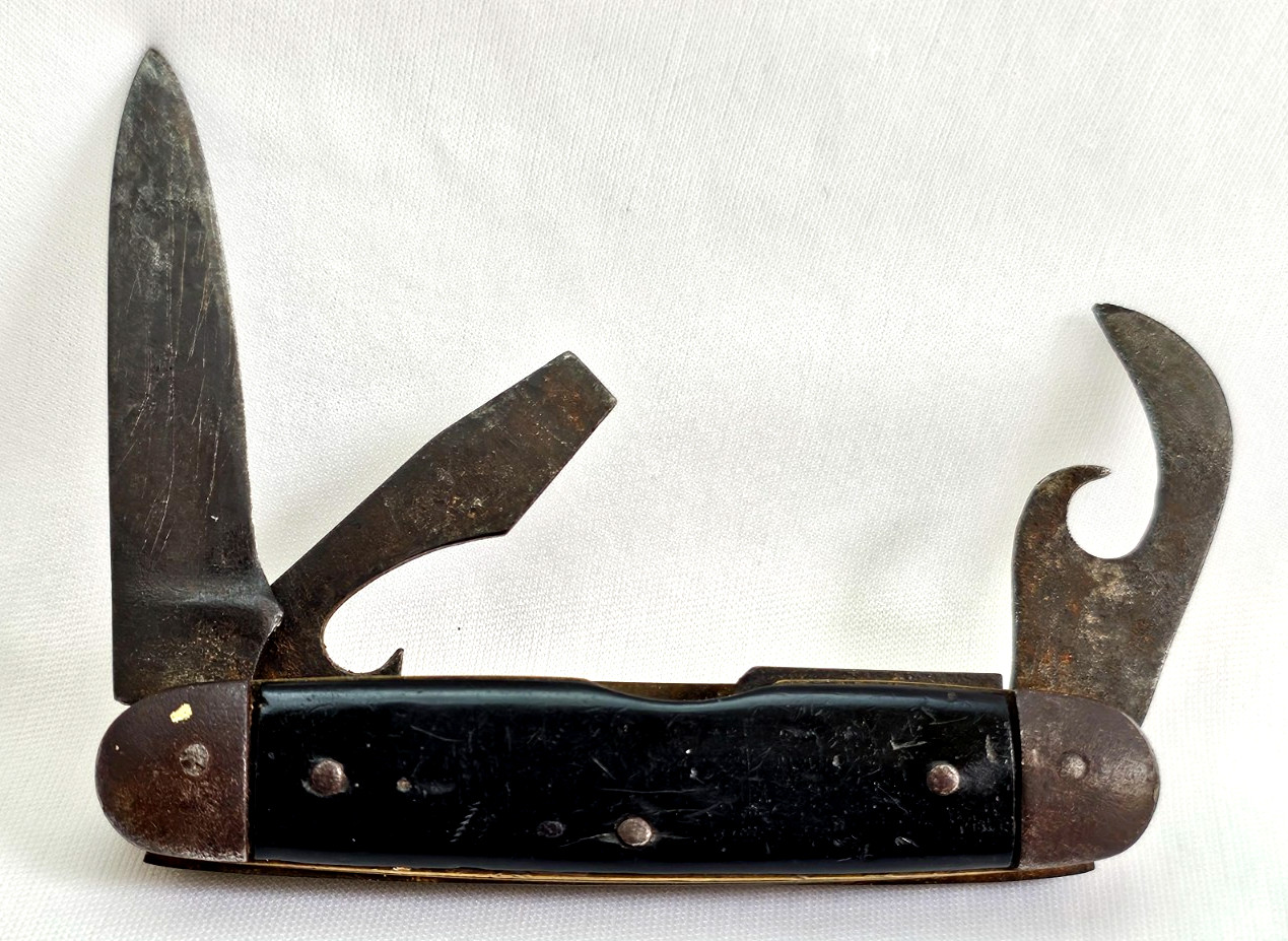 Early Antique Imperial Camp Folding Pocket Knife Wood Handle