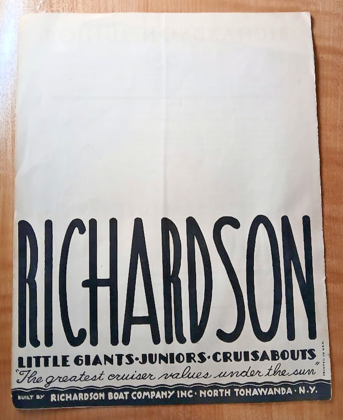 Richardson Little Giants - Juniors - Cruisabouts 1934 Antique Brochure - RARE