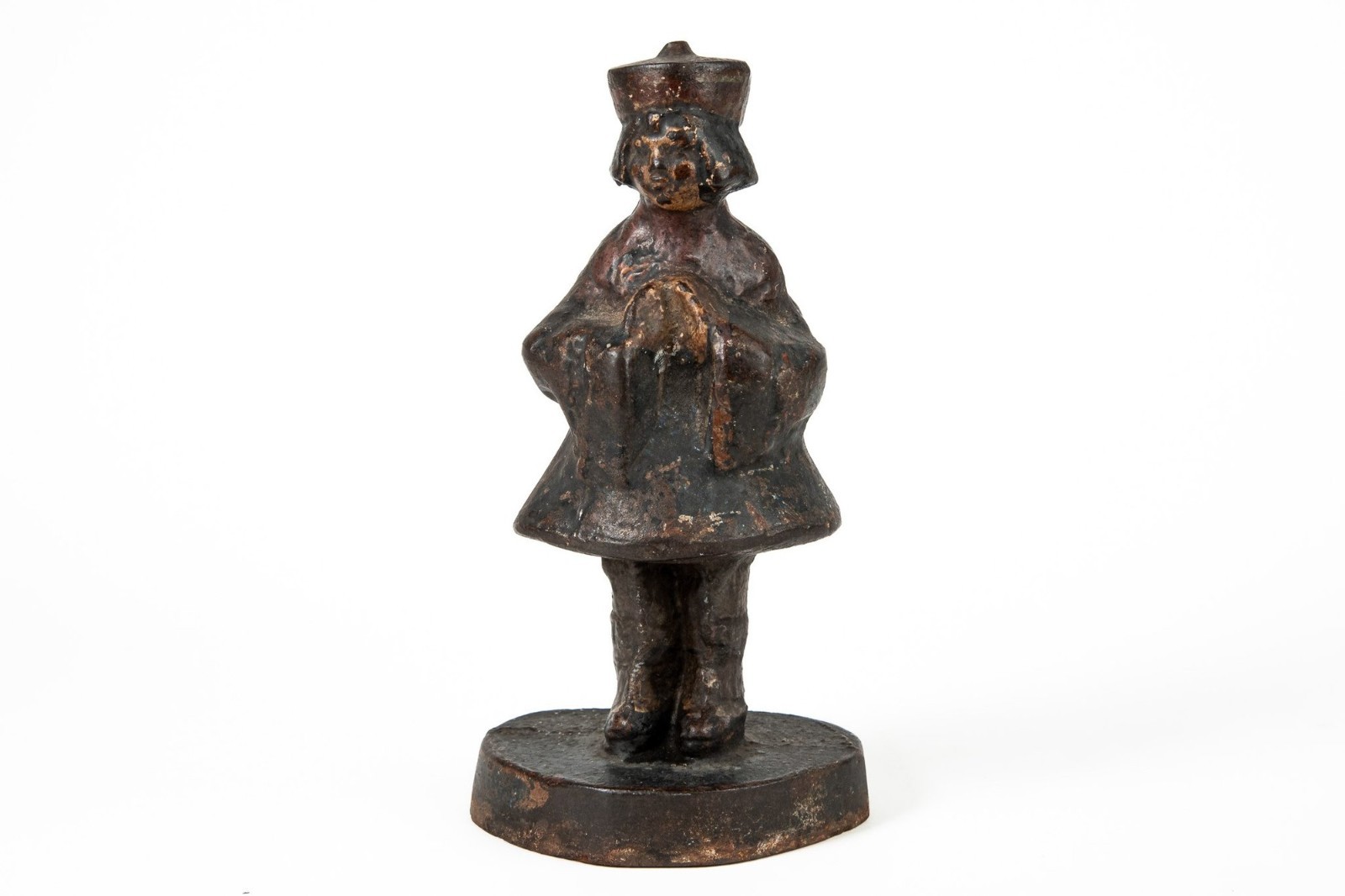 Antique Hubley Style Oriental Girl Cast Iron Doorstop 7.5\
