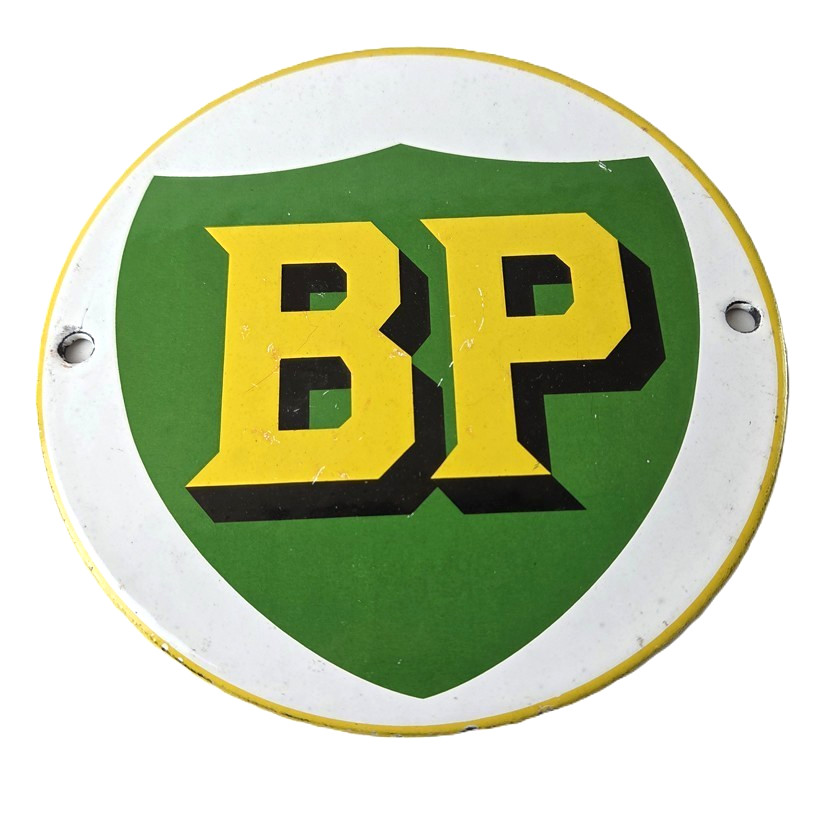 Vintage British Petro Gasoline Sign - Door Advertising Gas Pump Porcelain Sign