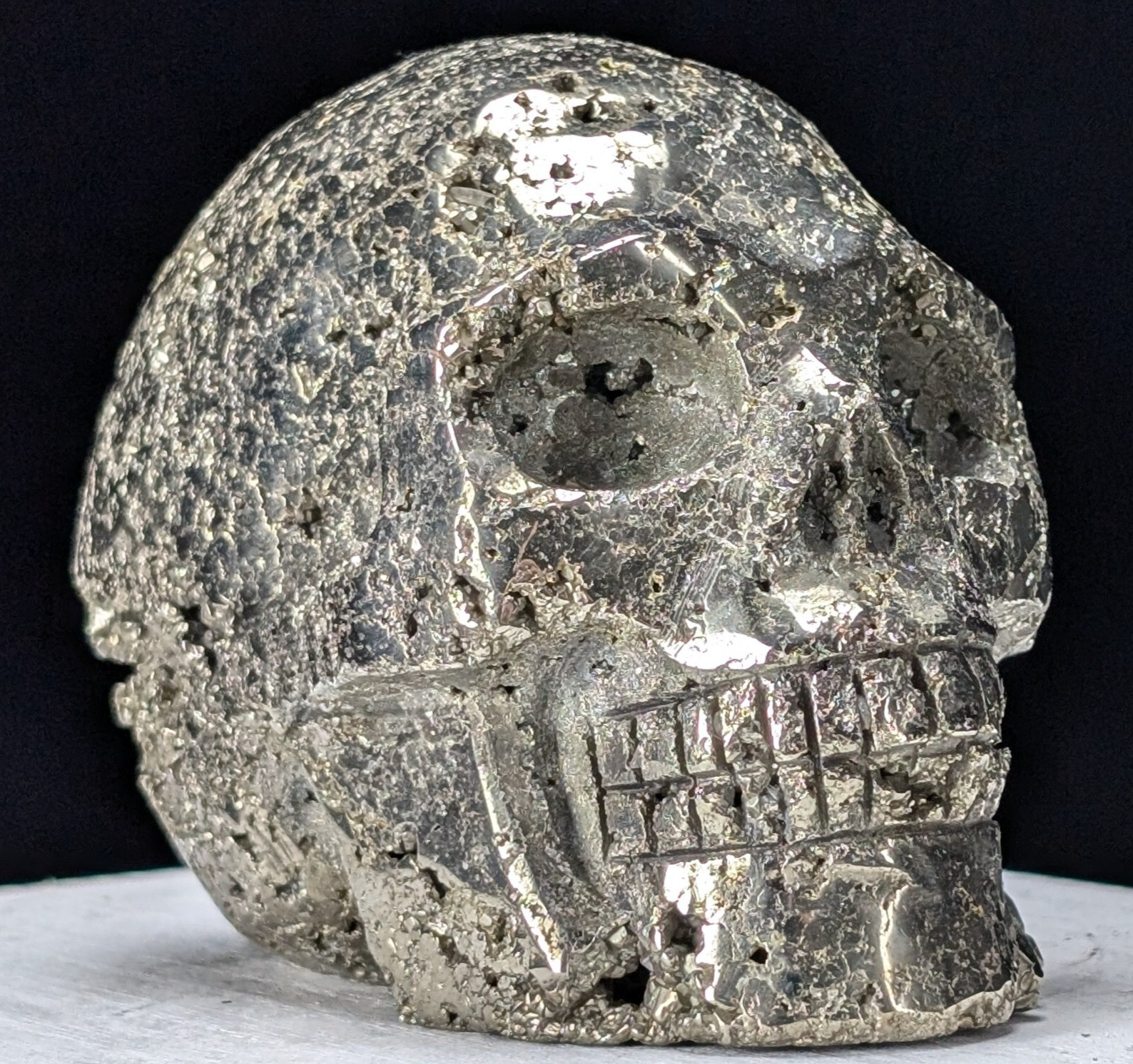 Pyrite Skull Carving Druzy Large Big Gemstone Crystal Chakra