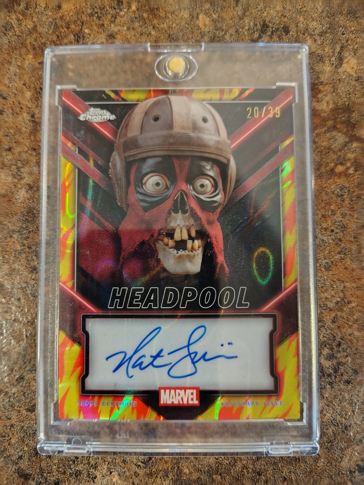 2025 Topps Chrome Deadpool  Headpool  Nathan Fillion Auto #/39