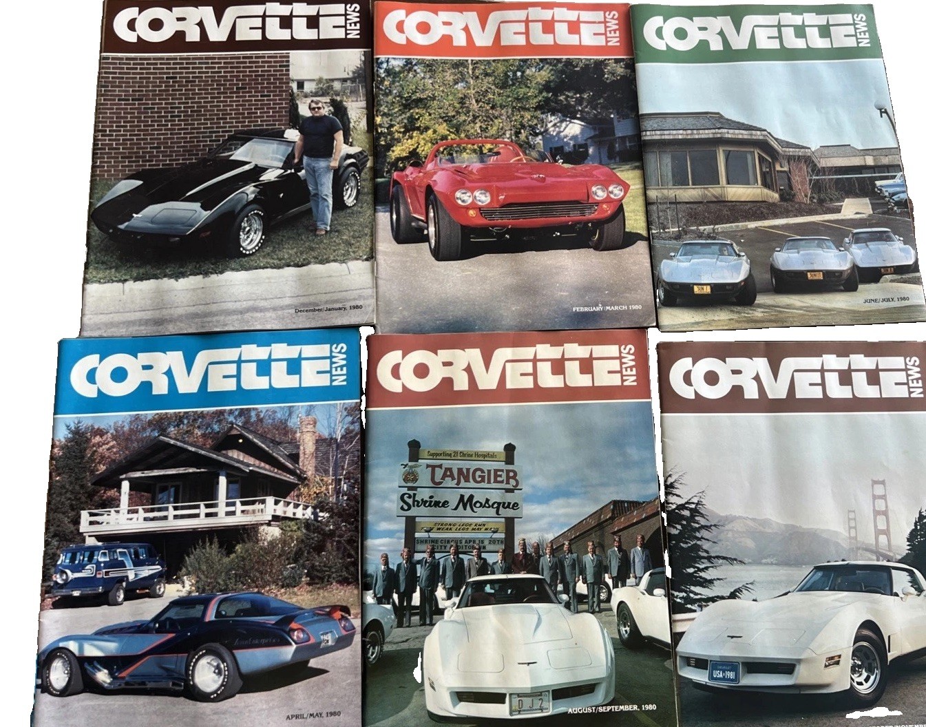 Vintage 1980 Corvette News Magazine Complete Year Set Lot 6 Issues C3 Stingray
