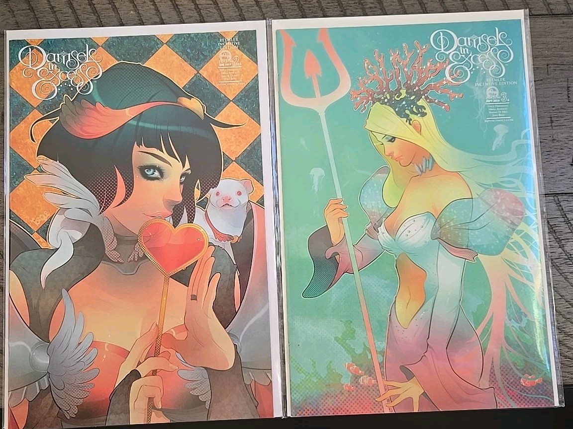 DAMSELS IN EXCESS #2&3 ELIZABETH TORQUE VARIANT COVERS C 2014 aspen comics