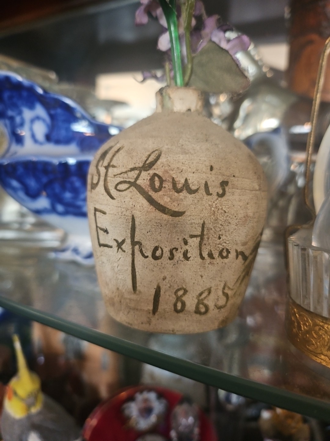 Small Crockery Jug  St  Louis Exposition 1885