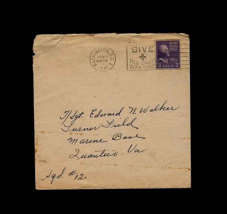 3/13/1945 Cover to Marine Squadron #12 at Turner Field, Marine Base, Quantico