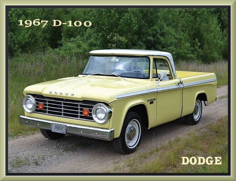 1967 Dodge D-100 Ram pickup truck, Toolbox - Refrigerator Magnet, 42 MIL