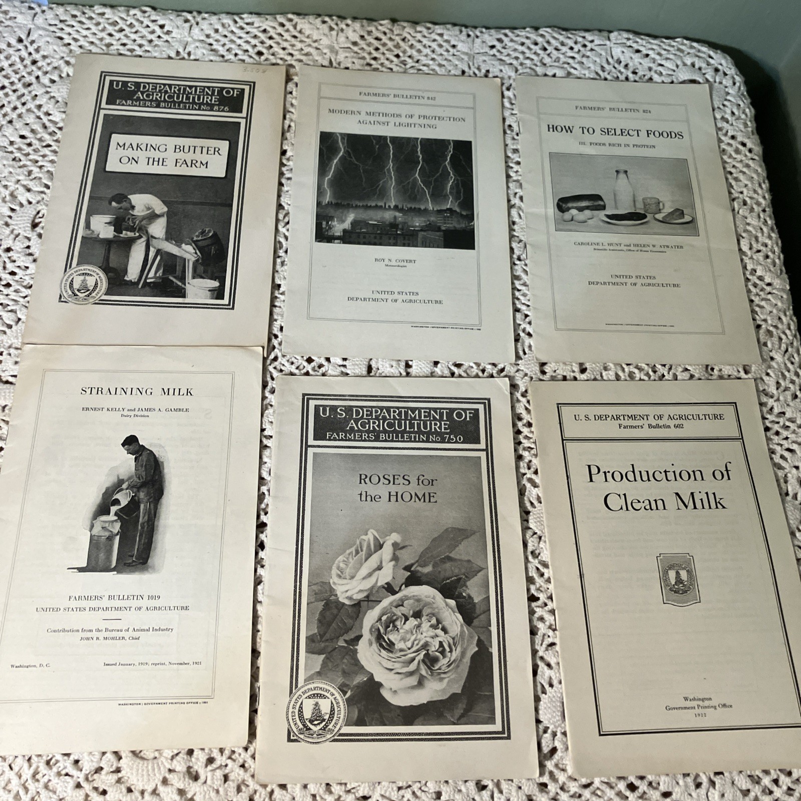 Department of Agriculture Antique 1919 & 20's Bulletin's  Pamphlet's Lot 6-B