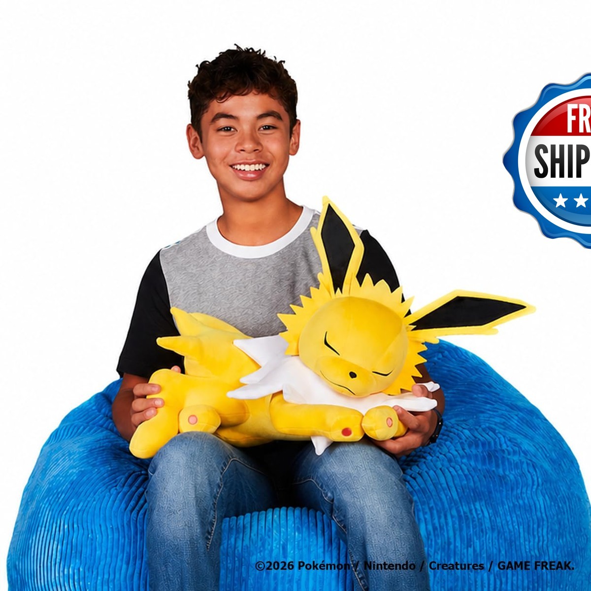 Pokemon Jolteon Sleeping Plush - 18-Inch Plush Toy
