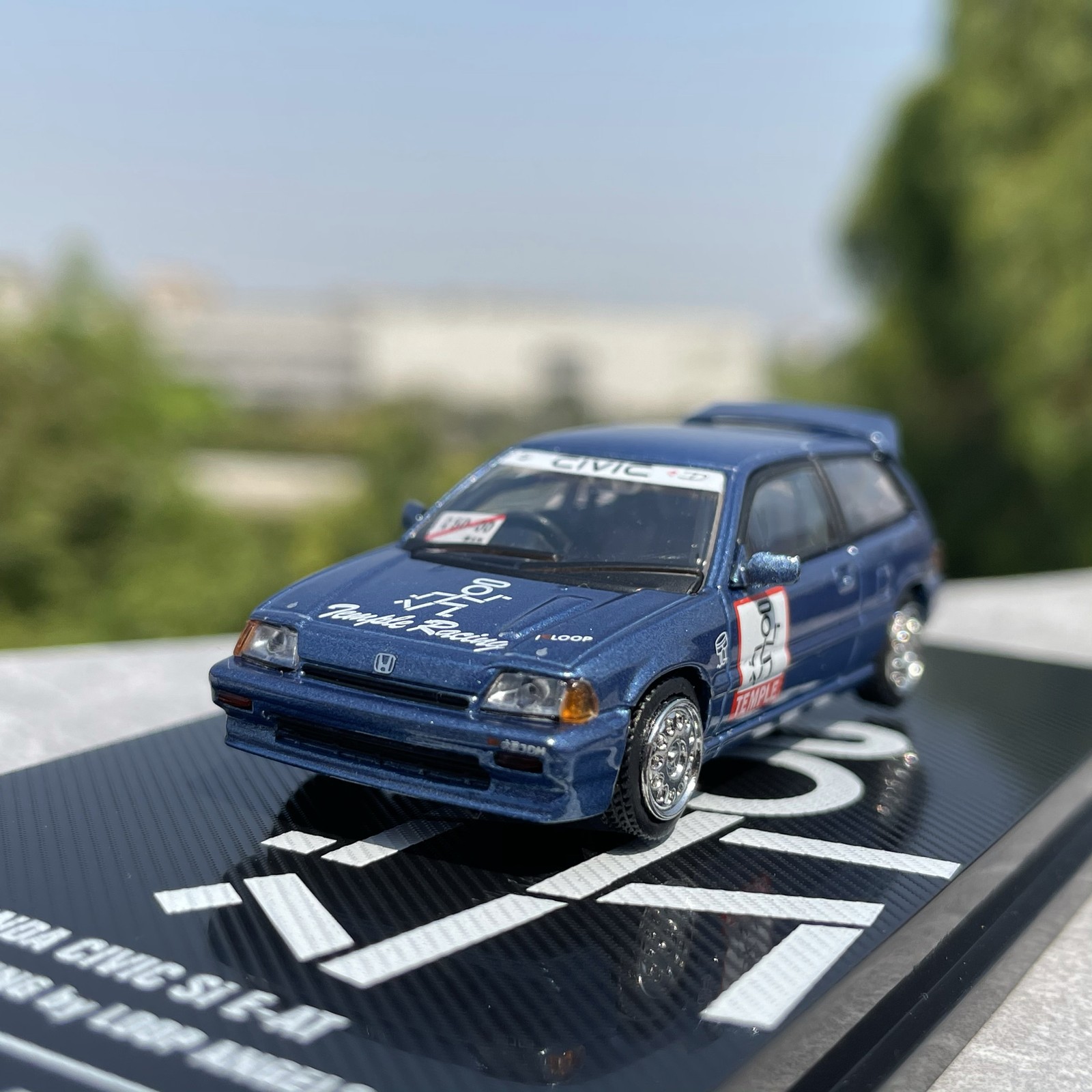 1:64 Blue Civic EF JDM Classic Diecast 90s Tuner Model Car Collectible